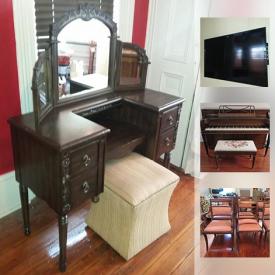 MaxSold Auction: This online auction features storage, exercise equipment, PlayStation 2, XBOX 360, piano, decor, flatware, glassware, bicycle, hose, luggage, flat screen TVs, football cards, vacuum, lamps, holiday decor, costume jewelry, yard tools and much more.