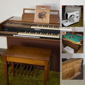 MaxSold Auction: This online auction includes Baldwin organ, metal detectors, collectible tokens, Hoover carpet cleaner, Magnavox stereo, vintage mahogany table, camping equipment and much more!