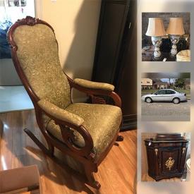 MaxSold Auction: This online auction features antique Chinese lacquer armoire, Maytag dryer, antique rocker, GE refrigerator, Jenn Air range, Maddox secretary desk, fishing lures, Masons jewelry, Wedgewood and Royal Doulton and much more!