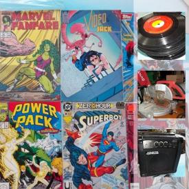 MaxSold Auction: This online auction features LPs, comics, jewelry, speakers, clocks, power tools, toys, sports cards, hospital scale, tripods, amplifier, CDs, bicycles, DVDs, pressure washer and much more.