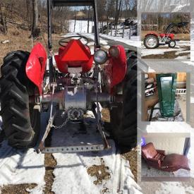 MaxSold Auction: This online auction features ANTIQUE: Oak box; floor grates. VINTAGE: Massage chair. FURNITURE. Massey Ferguson tractor with loader; woods finishing mower; power tools and much more!