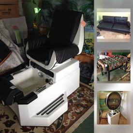 MaxSold Auction: This online auction includes automotive parts such as 1986 Pontiac Firebird Hood, floor mats, and accessories, furniture such as salon chairs, salon console station, and massage chair, salon accessories, vintage electric hair dryer, foosball table and much more!