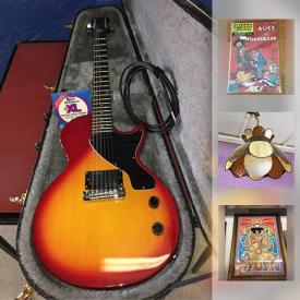 MaxSold Auction: This online auction includes collectibles such as vintage military buttons, antique photo album, silver plated serving ware, and Elvis Presley framed record with COA, art such as Disney litho, Joe Wilson framed print, and Tom Thomson framed print with COA, musical instruments such as Cherry Red Epiphone Les Paul Jr, Maple Cap Mahogany body Epiphone Les Paul Jr, and Telecaster 1953 Blue Jean wash model, vintage items such as 7up clock, vintage wedding dress, and vintage light fixture and much more!