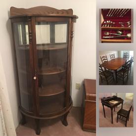 MaxSold Auction: This online auction features a Curio cabinet, Vilas maple dining table and 6 chairs, Japanese Plate Set of 12, Jimi Hendrix albums, Randy Fehr artwork and much more!