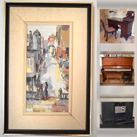 MaxSold Auction: This online auction features furniture such as Bauhaus sofabed, dining room table, and maple chairs, art such as framed oil paintings, framed prints, and Benjamin Chee Chee prints, collectibles such as Evesham china, doll collection, and silver plate items, Danby dehumidifier, garden planters, phonograph, regulation ping pong table, fur coats and much more!