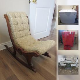 MaxSold Auction: This online auction features woodworking and power tools, Workmate table, tool boxes, Maskoka chairs, carved water fowl, china tea cups and saucers, Sentry safe and much more!