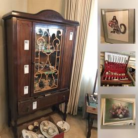 MaxSold Auction: This online auction features books, telescope, craft supplies, jewelry, jewelry boxes, suitcases, vacuums, cleaning supplies, glassware, wall art, slide projector, china, Asian decor, cameras, golf clubs, treadmill, TVs, records, ukuleles, holiday decor and much more!