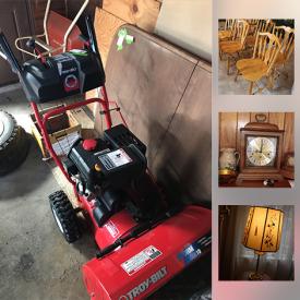 MaxSold Auction: This online auction features furniture such as mahogany bookcase, Sealy microfiber couch, Victoria canopy bed, and antique dresser, collectibles such as Goebel figures, Tienshan stoneware, and bone china, appliances such as Kenmore refrigerator, GE washer, and GE dryer, small kitchen appliances, books, DVDs, Troy Bilt snow thrower, gardening tools, office supplies and much more.