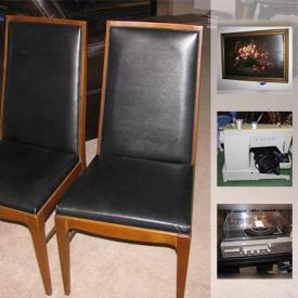 MaxSold Auction: This online auction features stemware, utensils, wine cooler, sculptures, record player, wall art, DVDs, CDs, VHS tapes, records, linens, cleaning tools, video camera, home gym, books, collectibles, electric typewriter and much more!