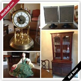 MaxSold Auction: This online auction features furniture such as Gibbard Chantilly table, Gibbard dining chairs, and Gibbard headboard, appliances such as Kenmore portable dishwasher, Kenmore range, and Kenmore fridge, collectibles such as Royal Doulton figurines, Royal Doulton Lamberthware, Blue Mountain pottery, and sterling flatware, art such as framed prints, soapstone carving, and brass figures, Bissel carpet cleaner, vintage Foosball table, Norco 12 speed bicycle, children’s toys, power tools and much more!