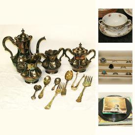 MaxSold Auction: This online auction features assorted jewelry, chinaware, Binder Of Foreign Bank Notes, Assorted Canadian Currency & Coin Sets, Assortment of mainly silver plated items, toys, LP's and much more.