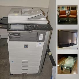 MaxSold Auction: This online auction features TVs, glass shelving, office chairs, paper shredder, safe, lamps, Blu Ray player, movie posters, DVDs, ink cartridges, filing cabinets, office desks, refrigerator, photo copier and much more!