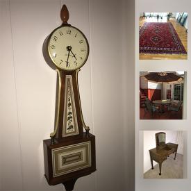 MaxSold Auction: This online auction features glass decor, vases, rugs, chandeliers, wall art, lamps, books, safes, CDs, VHS tapes, sounds system, camera, clocks, office supplies, vacuum, shelving, power washer, outdoor furniture, grill, and much more!