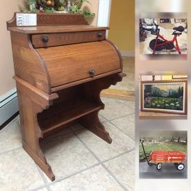 MaxSold Auction: This online auction features oak Child's Desk, Antique Rocker, 1960s Wagon, jewelry, Italian Pottery and much more!