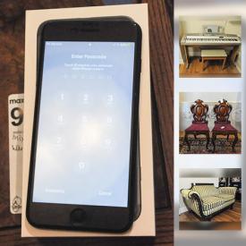 MaxSold Auction: This online auction features garden baskets, a disco ball, VHS player, wall art, printer cartridges, glassware, iPhones, cameras, keyboard, dolls, car battery charger, bookshelves, tools, rugs and much more!