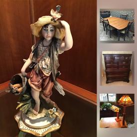 MaxSold Auction: This auction features Tricia Romance Signed Print, Gibbard Solid Mahogany Dresser, Royal Albert Old Country Roses Basket Weave Vase, Lladro Figurine, Royal Doulton figurines, Bronze Sculpture by Carosa Disseny, Murano Glass decor and much more!