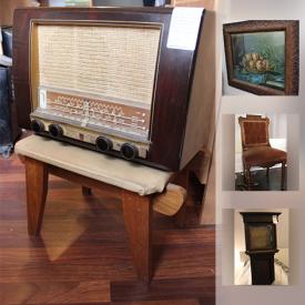 MaxSold Auction: This online auction features framed artwork, patio furniture, books, lanterns, china, cameras, dehumidifier, bicycle, record albums, chess pieces, vintage tools, glassware, dragon marionette and much more.