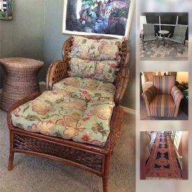 MaxSold Auction: This online auction features books, curved couch, rugs, glassware, glass decor, bicycle, office supplies, gardening supplies, costume jewelry, tools, mixers, artwork and much more!